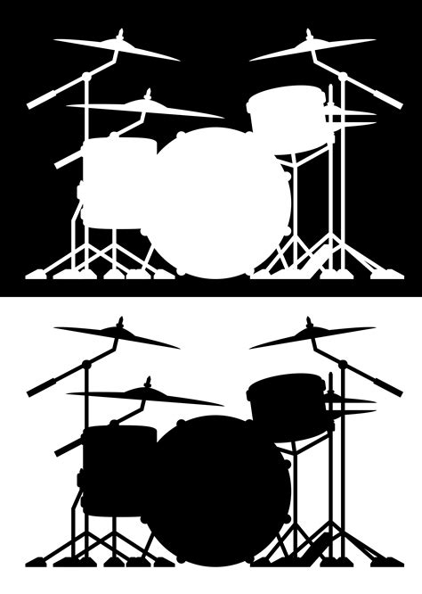 Here are some more high quality images from istock. Drum set silhouette isolated vector illustration in both ...