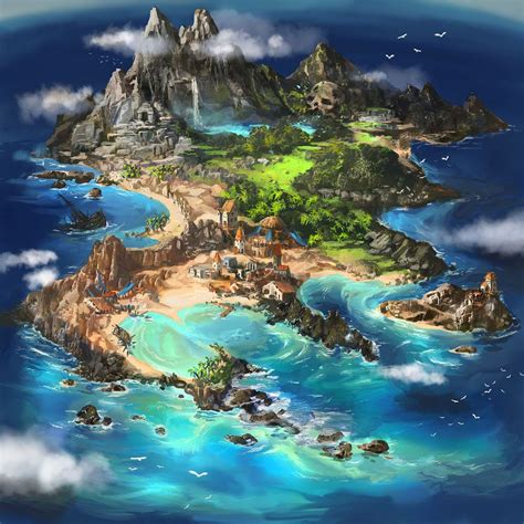 Island Map By Tsabo6 Fantasy Artwork Fantasy Concept Art Fantasy Art