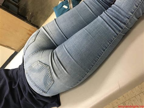Hot Ass In Tight Jeans Girl Lying On The Mattress On Her Stomach