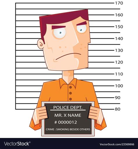 Prisoner Number Twelve With Police Data Board Vector Image
