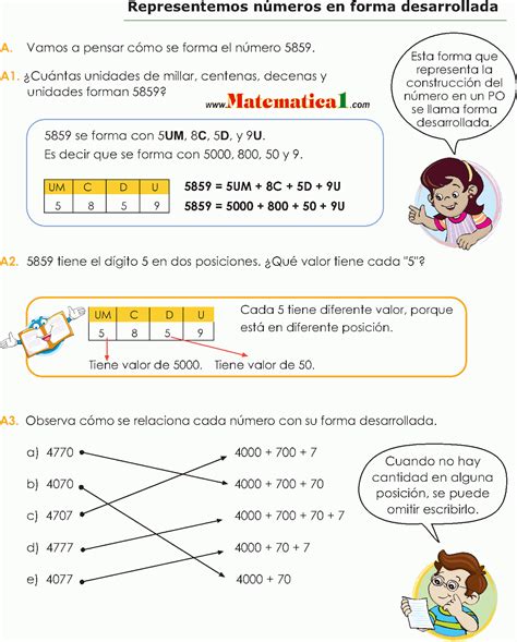 RepresentaciÓn En Forma Desarrollada De NÚmeros Hasta El 9999 Ejemplos