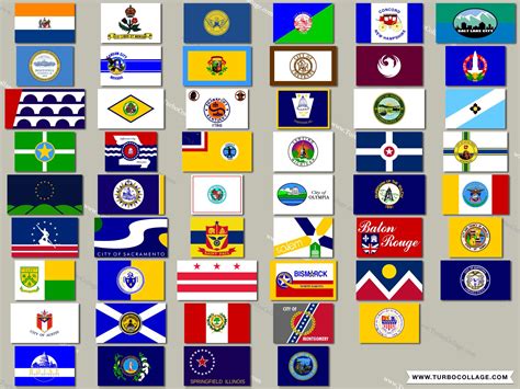 Collage Of Us State Capitals Flags Plus Dc How Many Can You