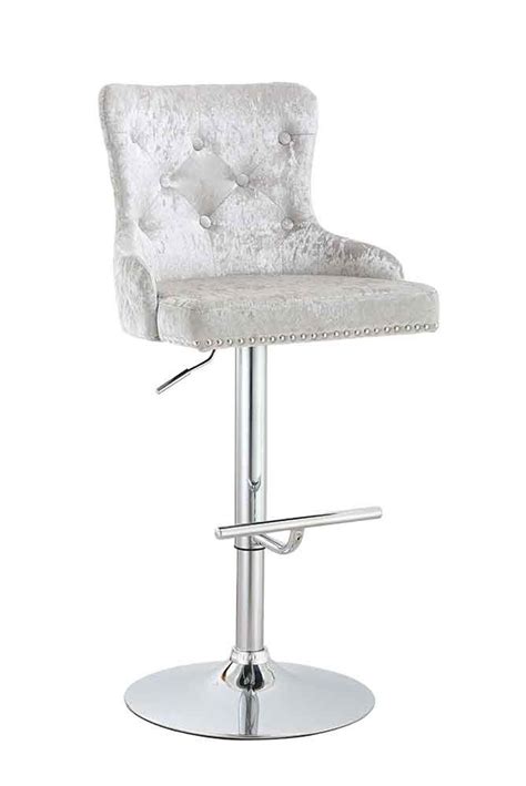 With stunning metal legs and a soft grey velvet fabric seat, this kirkton house grey velvet bar stool will elevate the look and feel of your home with ease! Crushed Velvet Gas Lift Bar Stool, Light Grey in 2020 ...