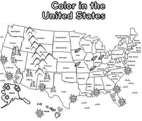 Printable Labeled United States States Map Coloring Page Coloring Pages