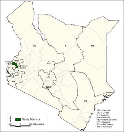Map Of Kenya Showing Study Districts Download Scientific Diagram