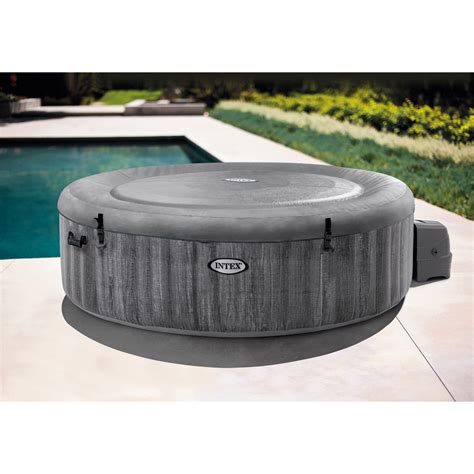 Intex Purespa Greywood Deluxe 6 Person Portable Inflatable Hot Tub Jet