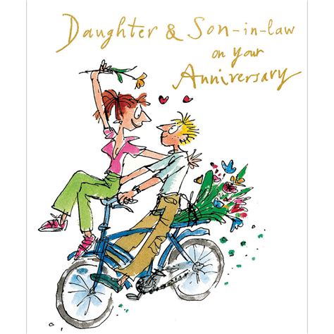 Son Daughter In Law Gold Foiled Anniversary Greeting Card Cards
