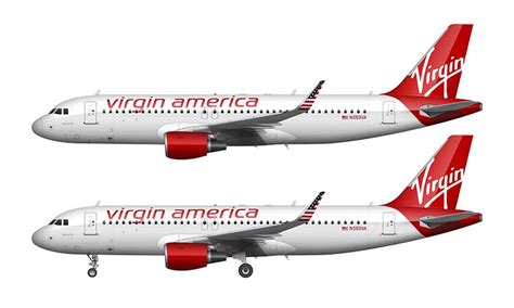 Virgin America Airbus A320 With Winglets Illustration Norebbostock