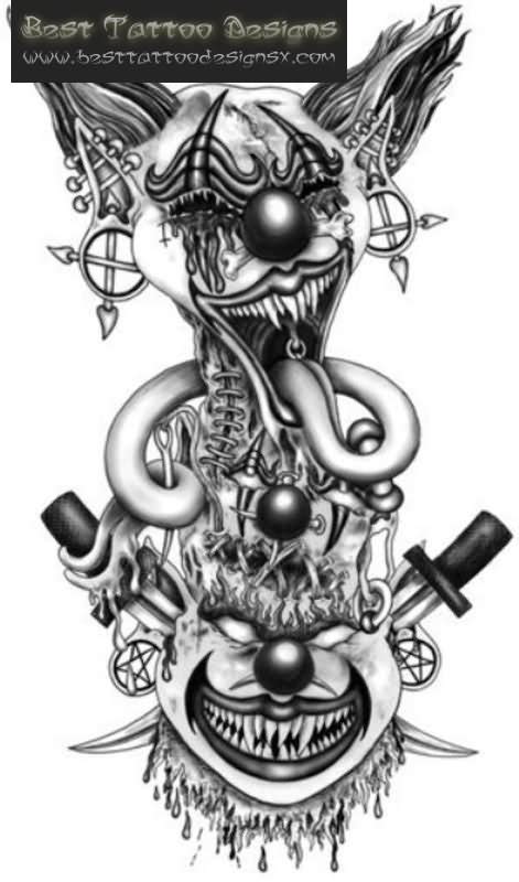 Clown With Money Tattoo Designs