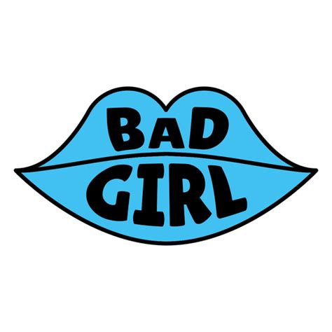 bad girl lips color stroke badge png and svg design for t shirts