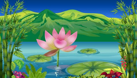 A Lake And A Beautiful Landscape 521150 Vector Art At Vecteezy