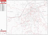 Shreveport Louisiana Zip Code Wall Map (Red Line Style) by MarketMAPS