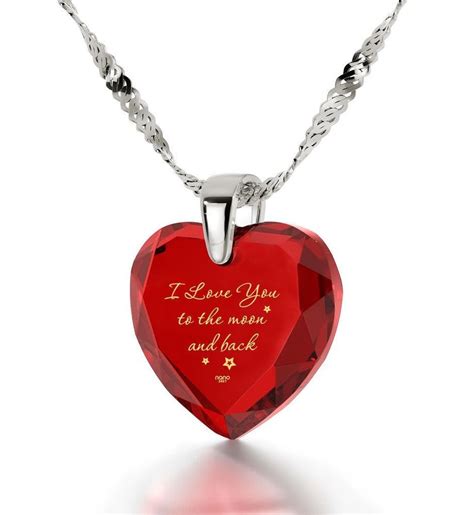 Valentines Day Pendant Necklace T For Her Girls Women 24k Gold Love