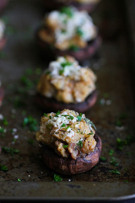 Stuffing stuffed mushrooms (thanksgiving leftover recipe). Easy Leftover Stuffing Stuffed Mushrooms Recipe | Cookin ...