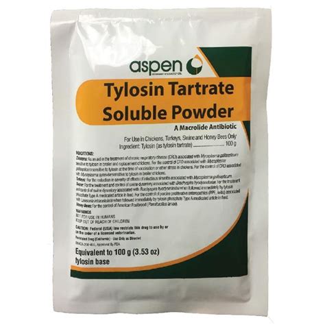 Tylan Tylosin Tartrate Soluble Powder 100 Gm 56 Off