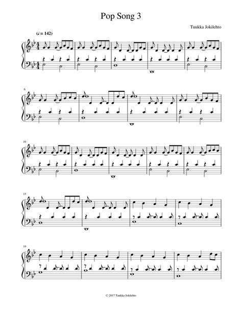 Pop Song 3 Sheet Music For Piano Download Free In Pdf Or Midi