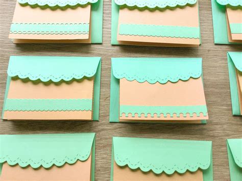 15 Handmade Mini Cards Pastel Mini Envelopes Floral Minins Lilac