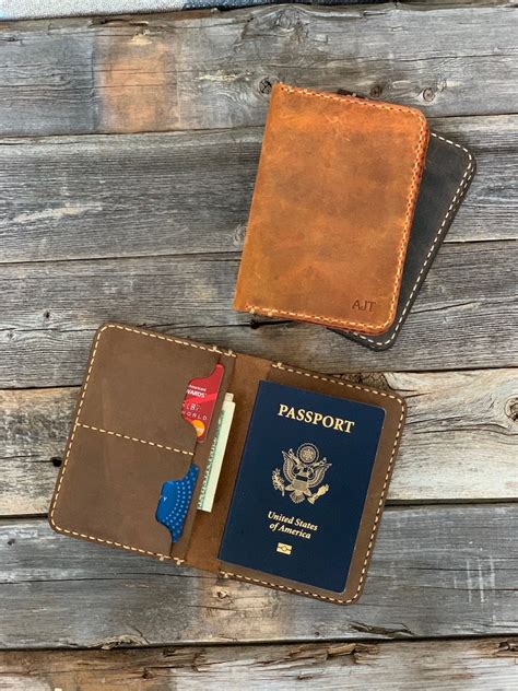 PASSPORT COVER Leather Travel Wallet Distressed Leather Etsy