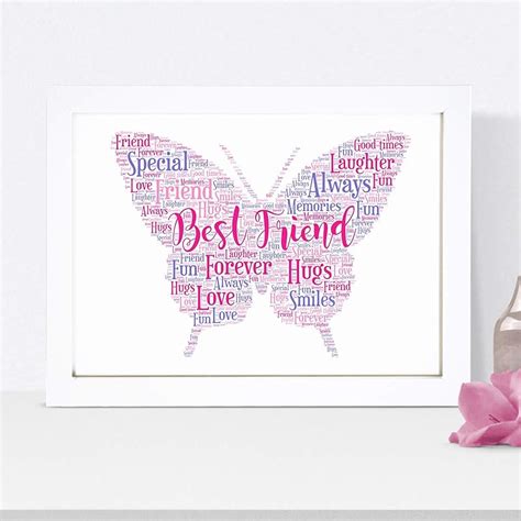 Personalised Butterfly Word Art Print A5 A4 Prints And Framed Amazon