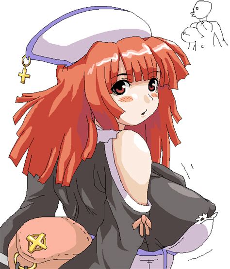 Prier La Pucelle Nippon Ichi Artist Request Blush Breasts Covered Erect Nipples From