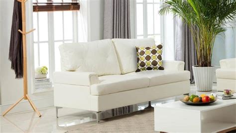 Myco Furniture Walker Modern White Bonded Leather Living Room Sofa Set 2pcs 7605 Wh Set 2 Buy