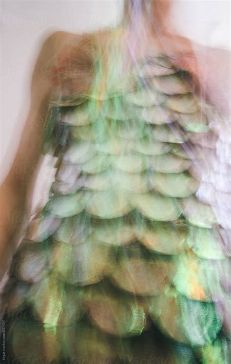 Long Exposure With Motion Blur Of An Iridescent Layered Costume Del