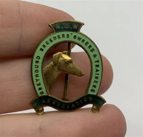 Nsw Greyhound Breeders Owners And Trainers Association Enamel Badge D1 Ebay