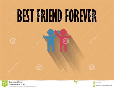 Best Friend Forever With Flat Human Logo Stock