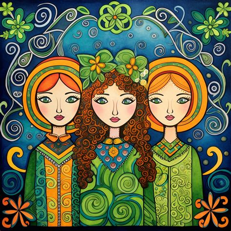 St. Patrick's Day Folk Art Print Free Stock Photo - Public Domain Pictures