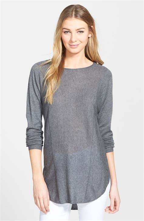 Caslon Placed Stitch Tunic Sweater Regular And Petite Nordstrom