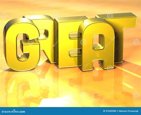 3d Word Great On Yellow Background Stock Photo