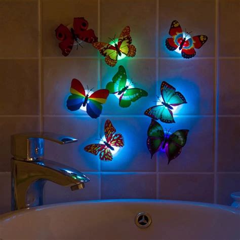 Wholesale Colorful Luminous Artificial Butterfly Night Light Home Party