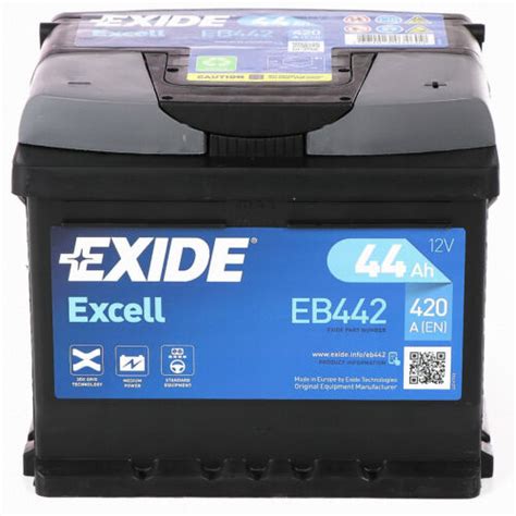 Autobatterie Exide Excell Eb442 12v 44ah 420aen Batterie