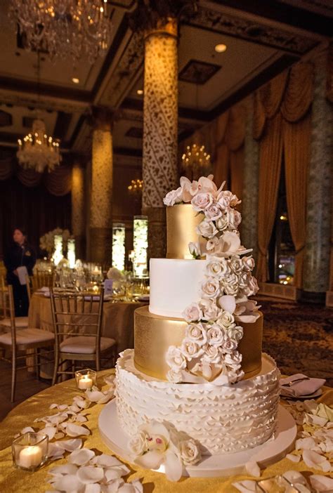 Cakes And Desserts Photos Blush Gold And Ivory Wedding Cake Inside