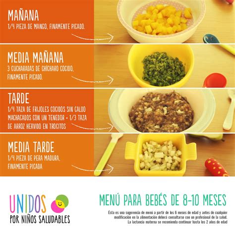 Menu 8 10 Meses Comida Para Bebé Alimentacion Bebe Recetas De