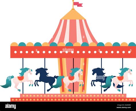 Horses Carousel Amusement Game Icon Stock Vector Image And Art Alamy