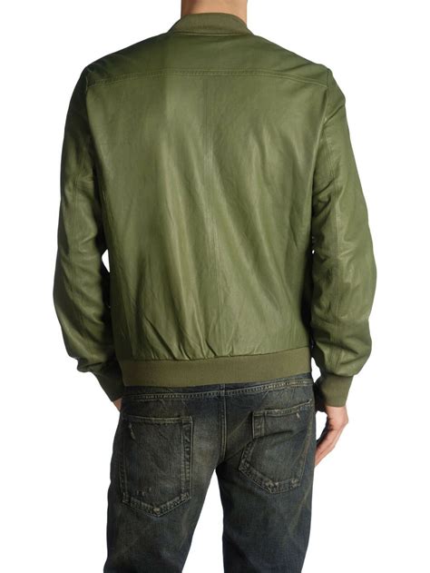 Diesel Green Leather Jacket Rockstar Jacket