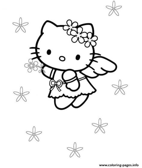 Twin hello kitty coloring paged5bf. Cute Hello Kitty S Angel60f9 Coloring Pages Printable