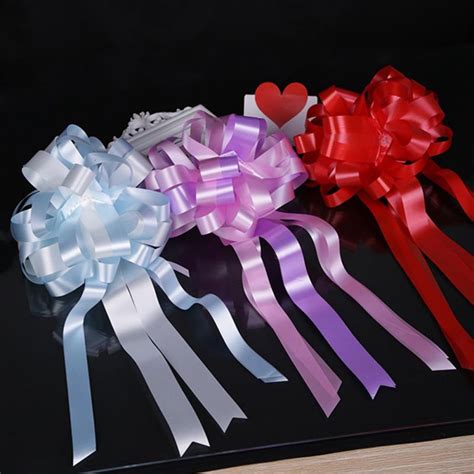 Large Organza Pull Bows 10 Colour Easy Pull Flowers Ribbon Wedding