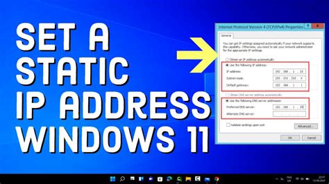How To Assign A Static Ip Address In Windows 11 Youtube