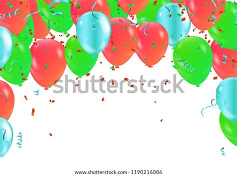 Happy Birthday Vector Illustration Confetti And Ribbons Gold Orange