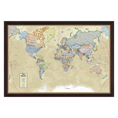 Boardroom Series World Map Framed And Mounted Shop And Save On At