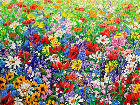 Wild Flower Meadow Painting By Karin Dawn Kelshall Best Pixels