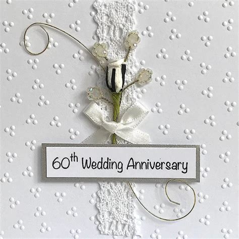 Personalised 60th Wedding Anniversary Card With Rose Diamond Etsy