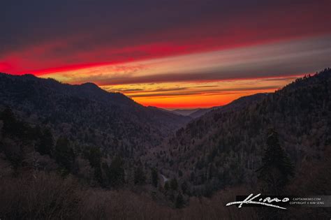 Great Smoky Mountains Sunset National Park Morton Overlook Gatlinburg