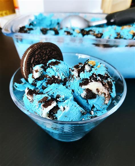 Homemade Cookie Monster Ice Cream Food