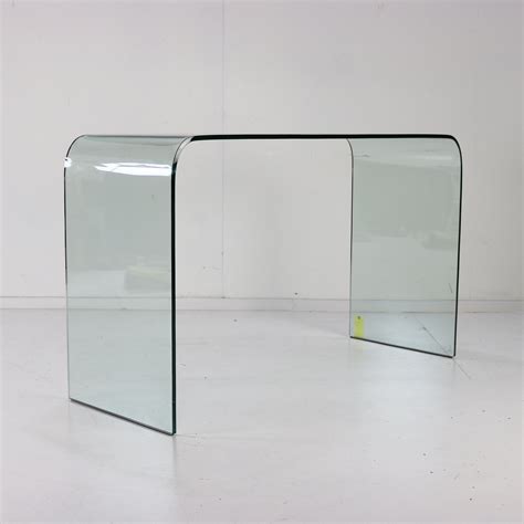 Curved Glass Desk By Angelo Cortesi For Fiam