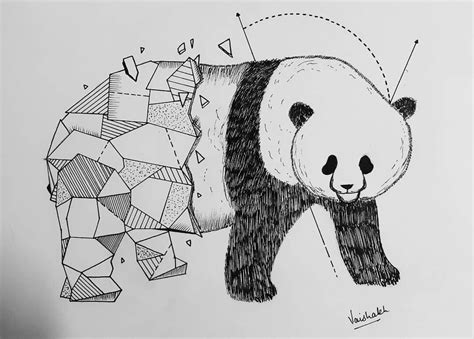 Geometric Beast Panda Inspired By Kerby Rosanes Doodleartsmag Best