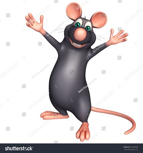 Happy Rat Cartoon Isolated On White Stock Illustration 346298186