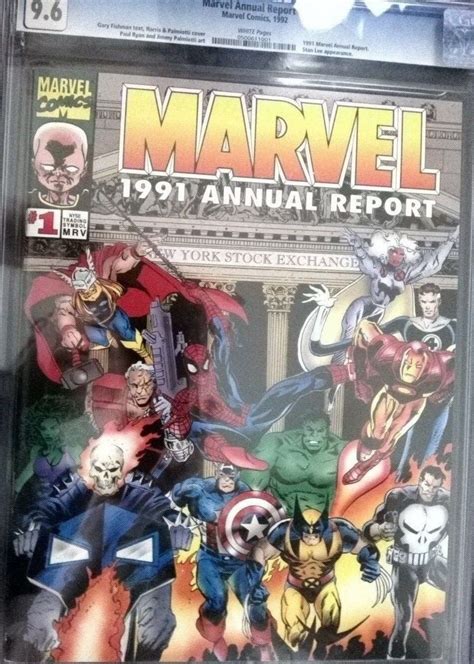 Marvel Annual Report 1 1991 Marvel White Pages Graded Nm 96 Ebay